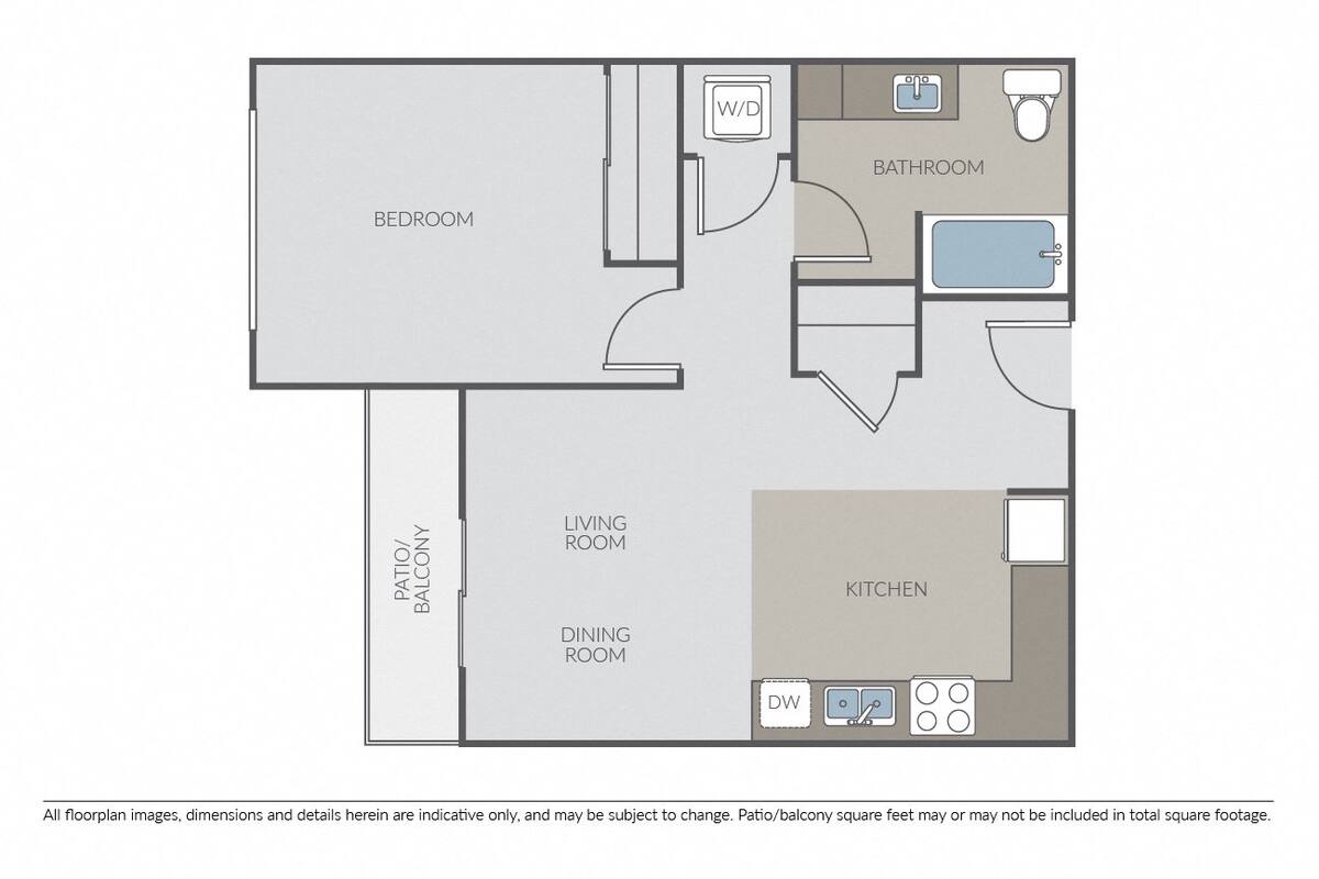 Floorplan diagram for Sapphire, showing 1 bedroom