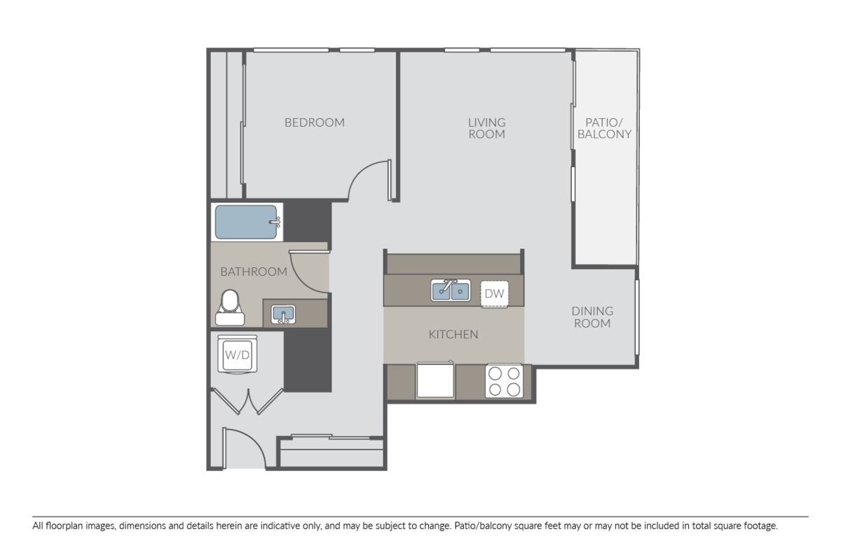 Floorplan diagram for Onyx, showing 1 bedroom