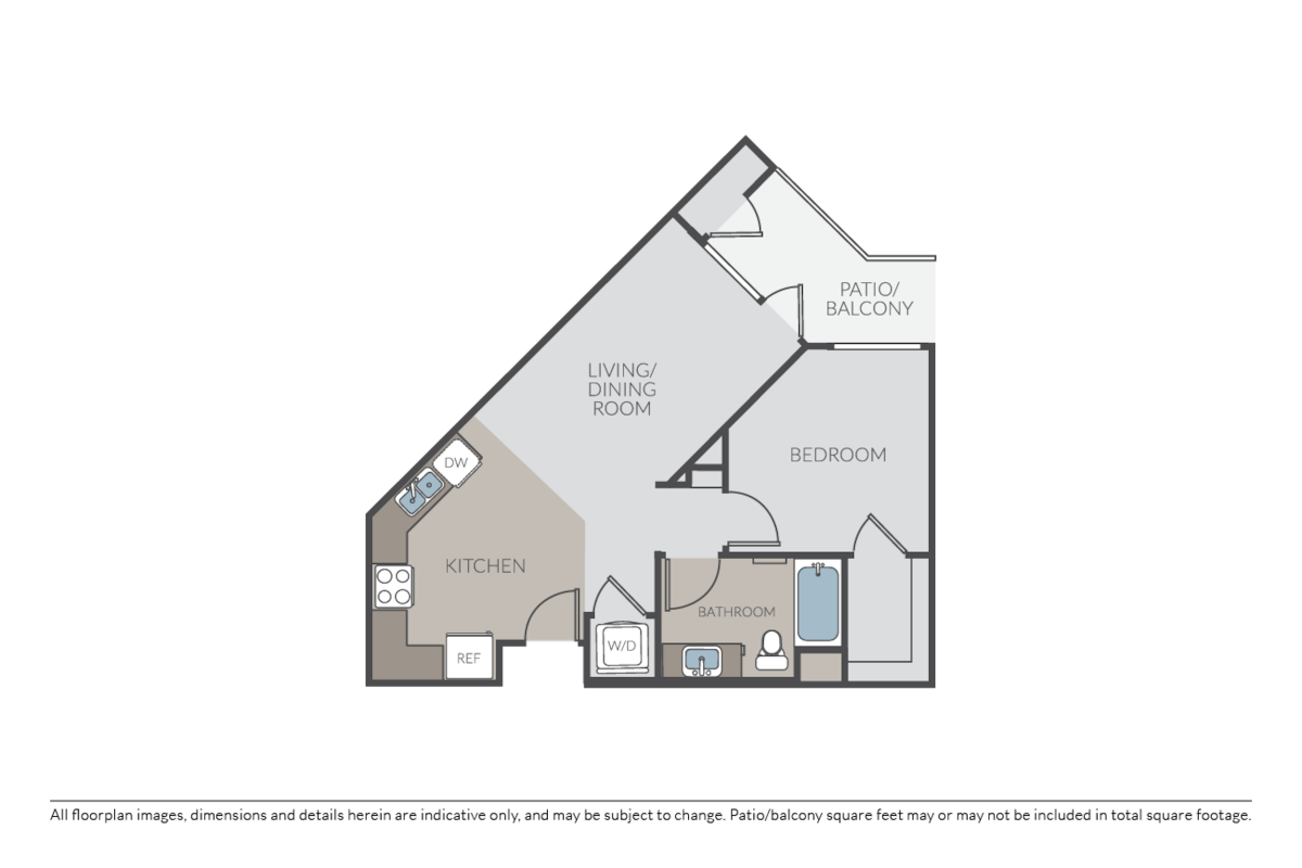 Floorplan diagram for Travertine, showing 1 bedroom