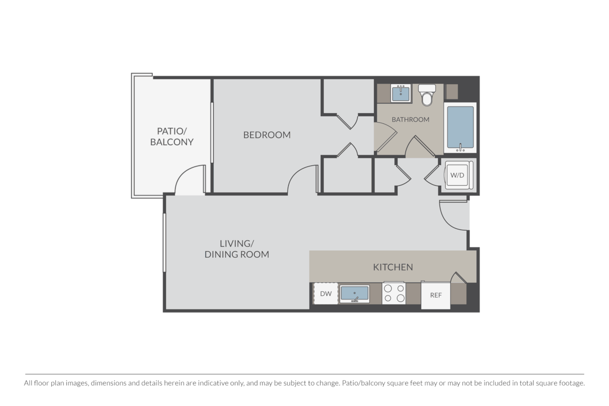 Floorplan diagram for Sunset, showing 1 bedroom