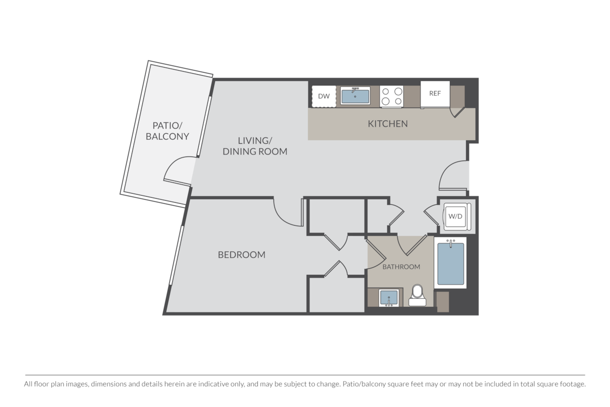 Floorplan diagram for Ivar, showing 1 bedroom