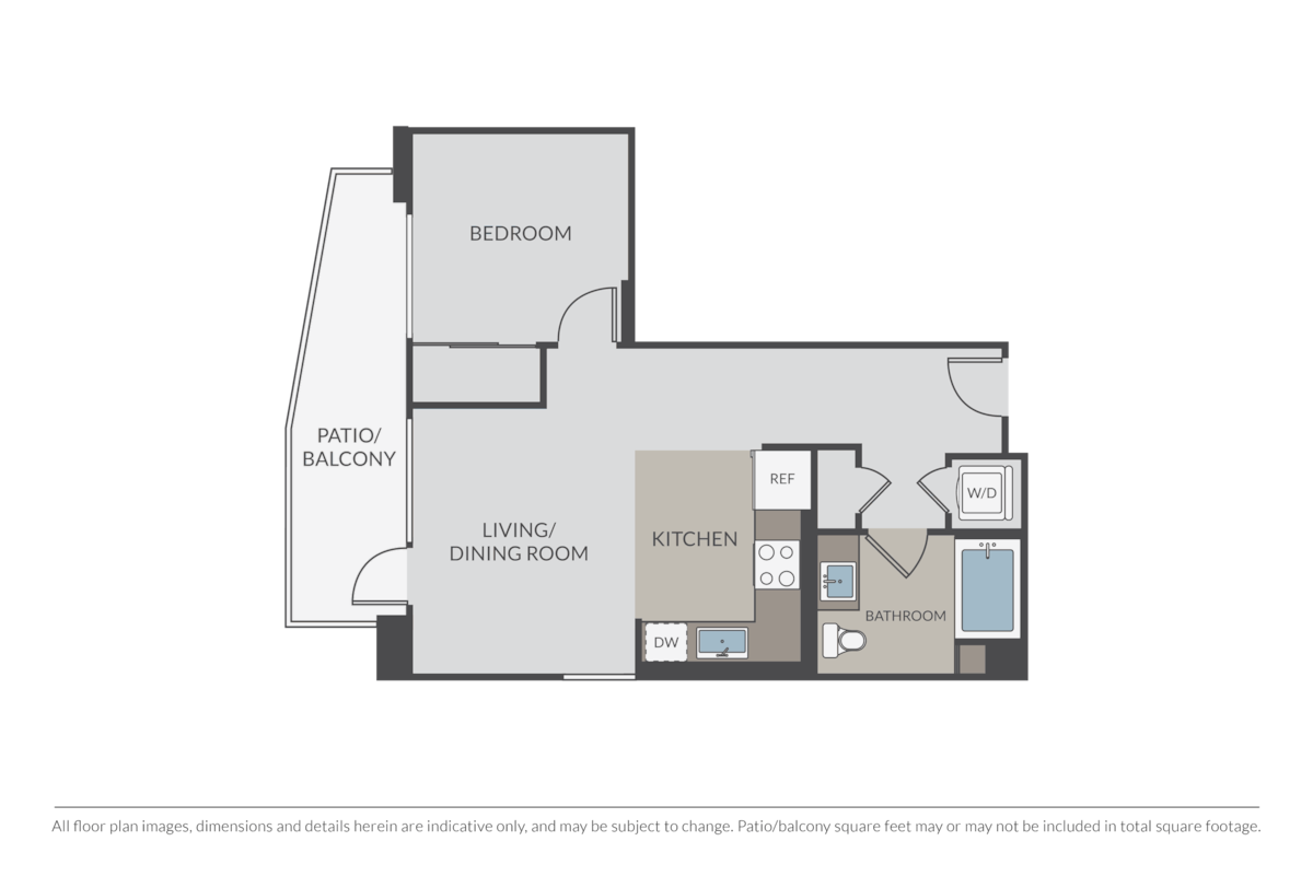 Floorplan diagram for Rodeo, showing 1 bedroom