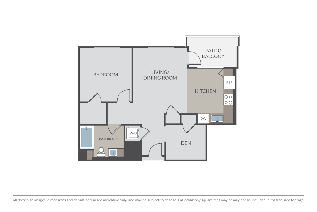 Floorplan diagram for Wilshire, showing 1 bedroom