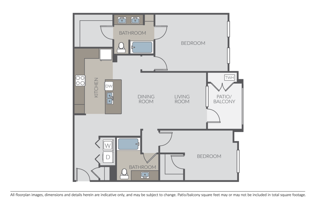 Floorplan diagram for Magnolia, showing 2 bedroom