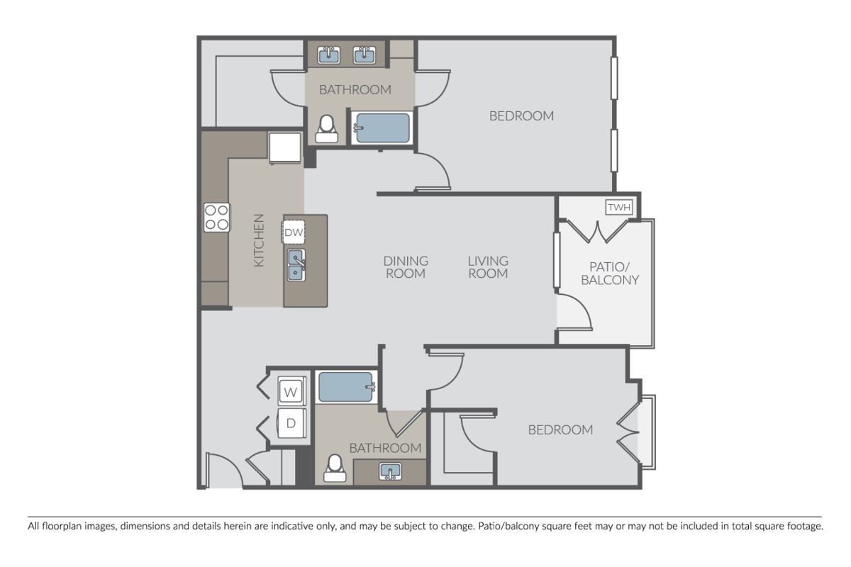 Floorplan diagram for Cassia, showing 2 bedroom