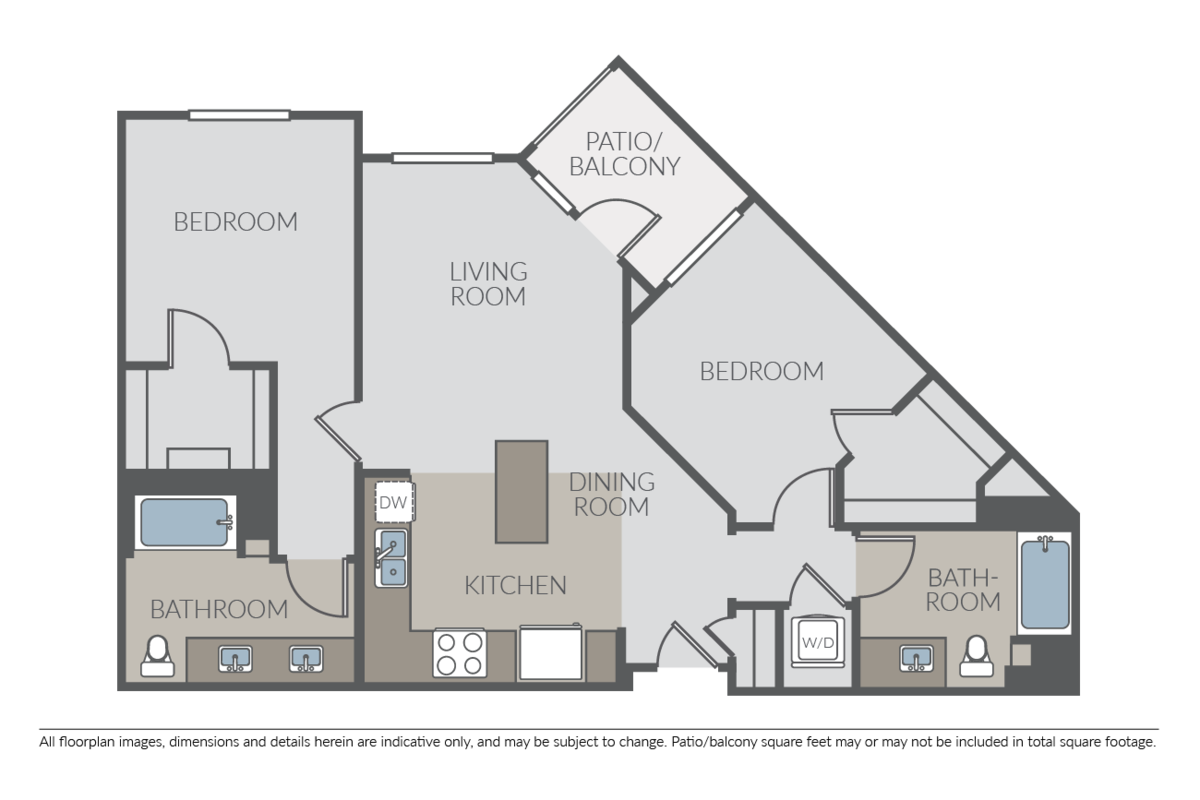 Floorplan diagram for Cardiff, showing 2 bedroom