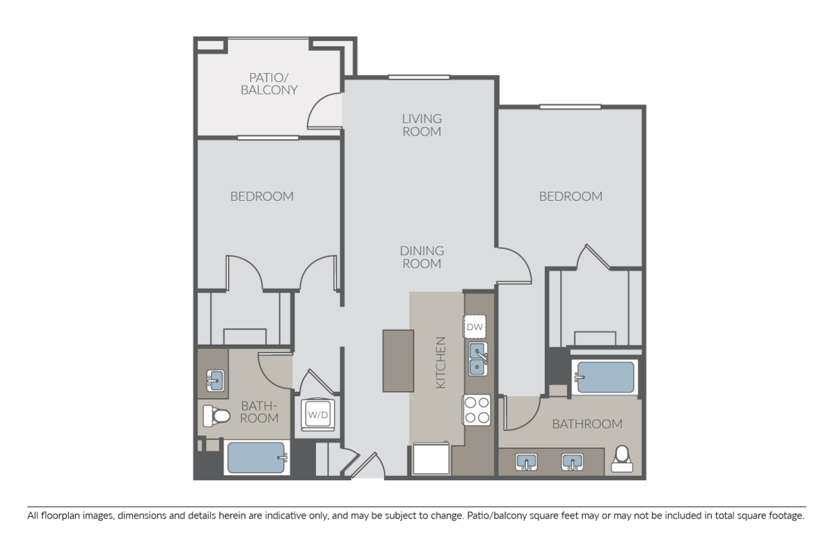Floorplan diagram for Pacific, showing 2 bedroom