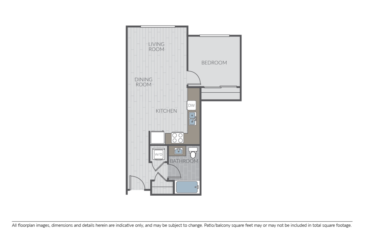 Floorplan diagram for 1B, showing 1 bedroom