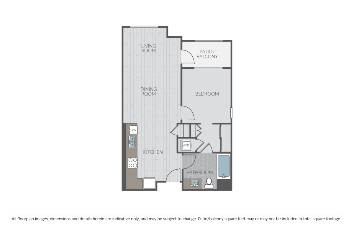 Floorplan diagram for 1C, showing 1 bedroom