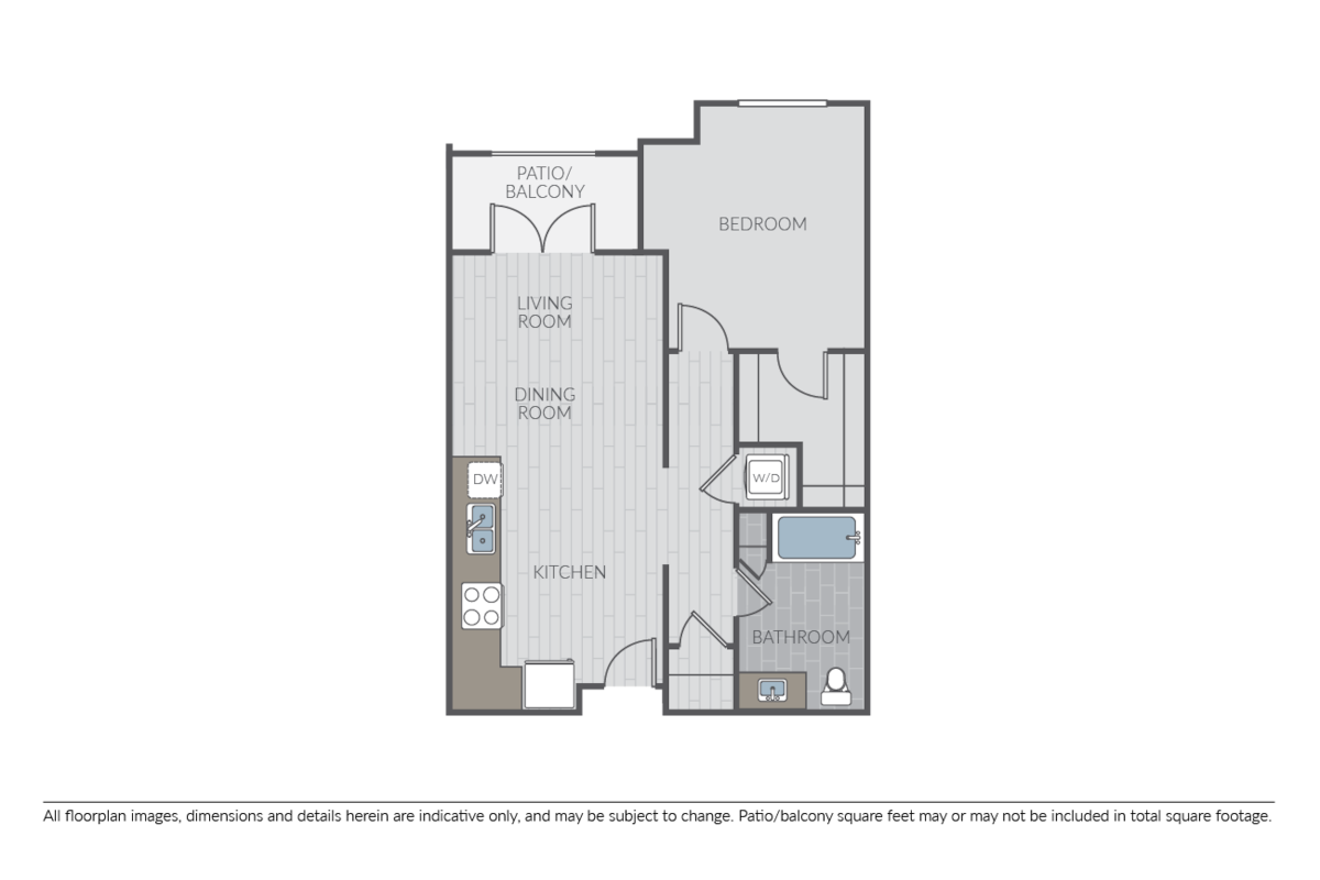 Floorplan diagram for 1H, showing 1 bedroom