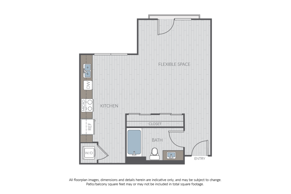 Floorplan diagram for Plan SB, showing Studio