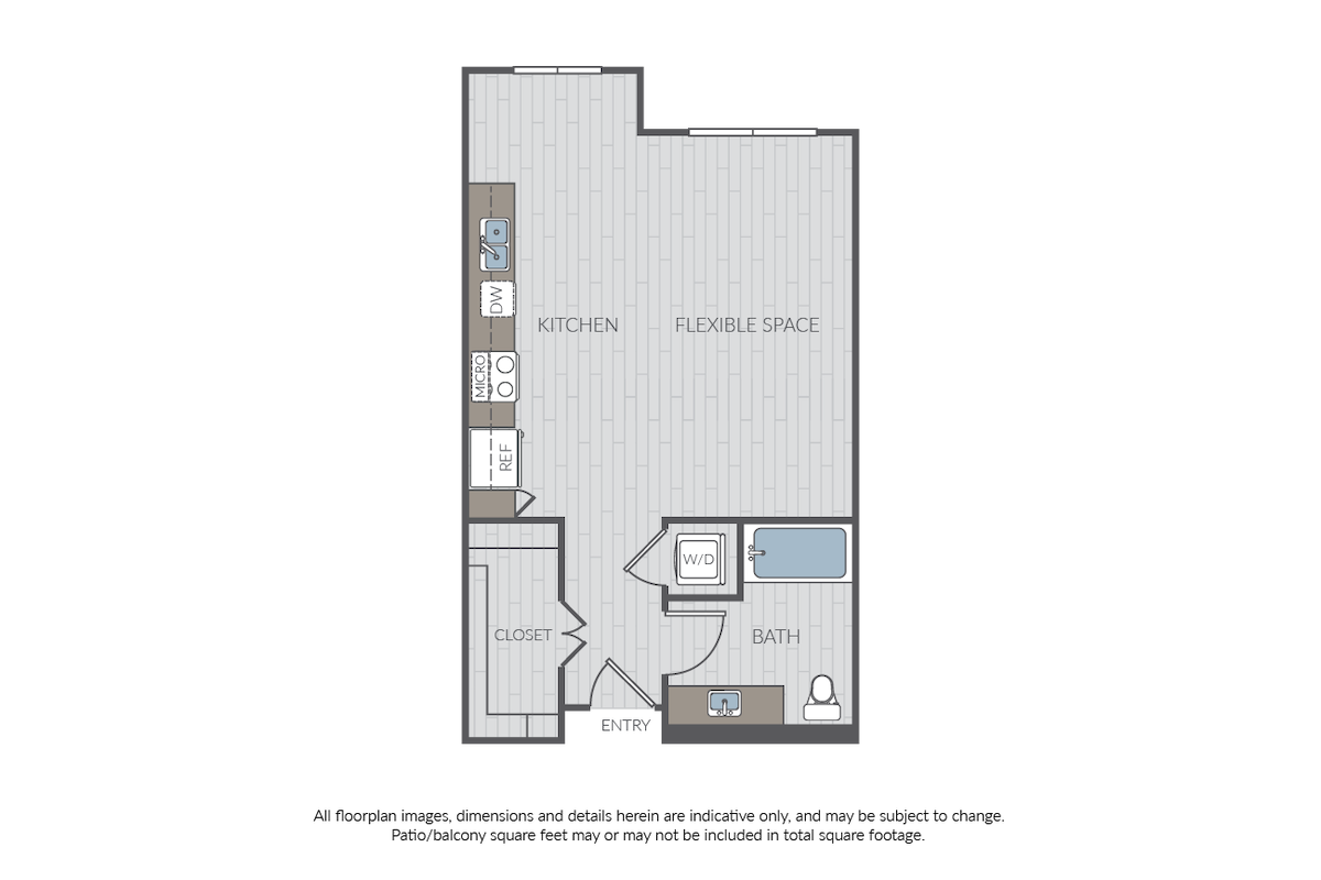 Floorplan diagram for Plan SC, showing Studio