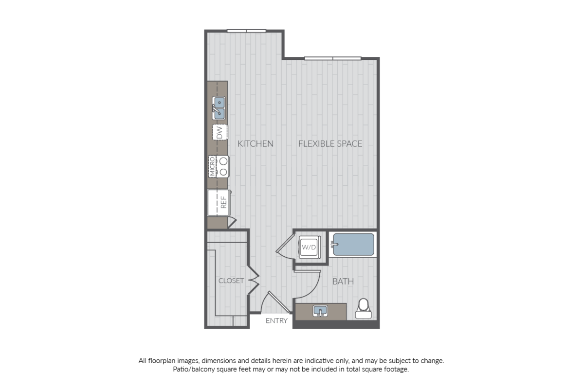 Floorplan diagram for Plan SC, showing Studio