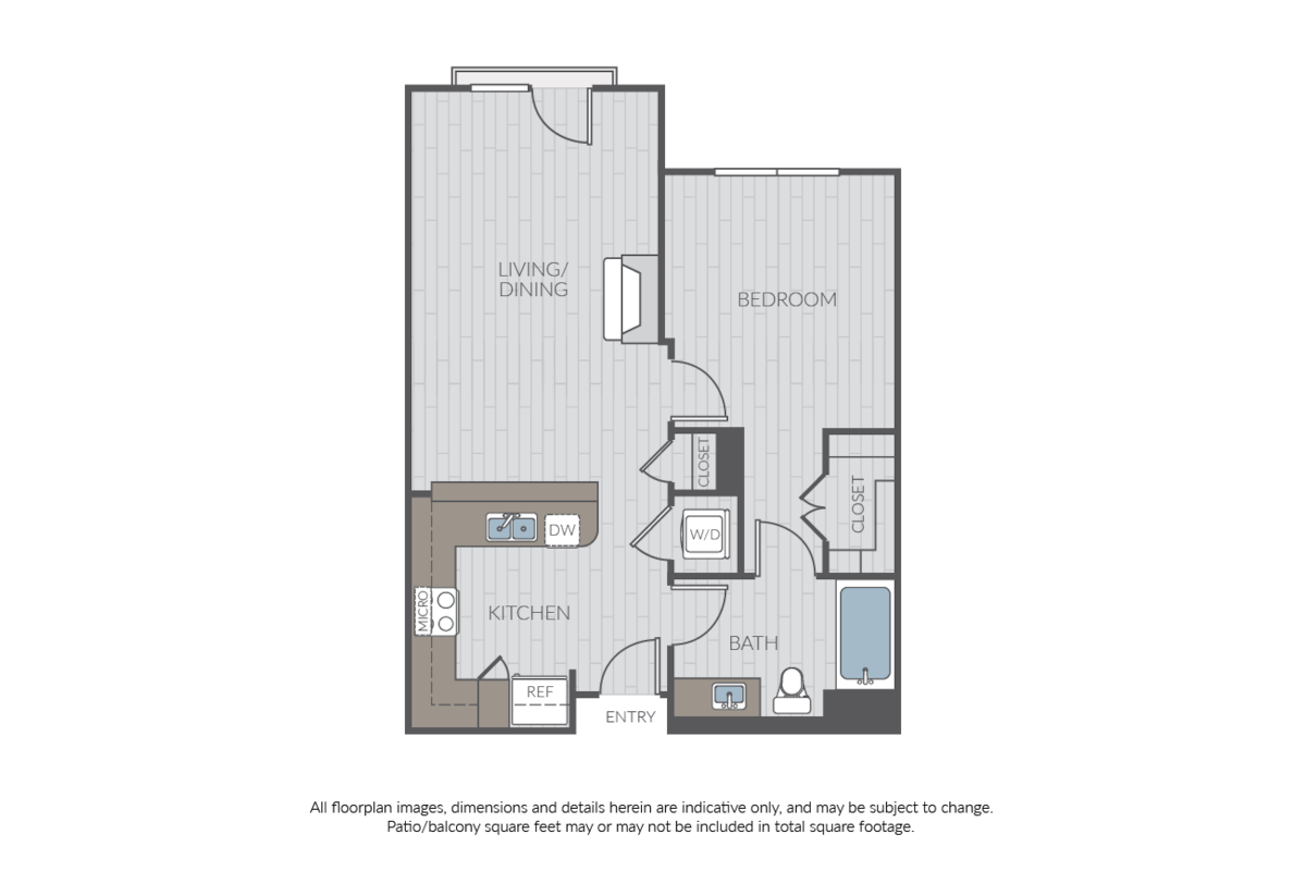 Floorplan diagram for Plan 1A, showing 1 bedroom
