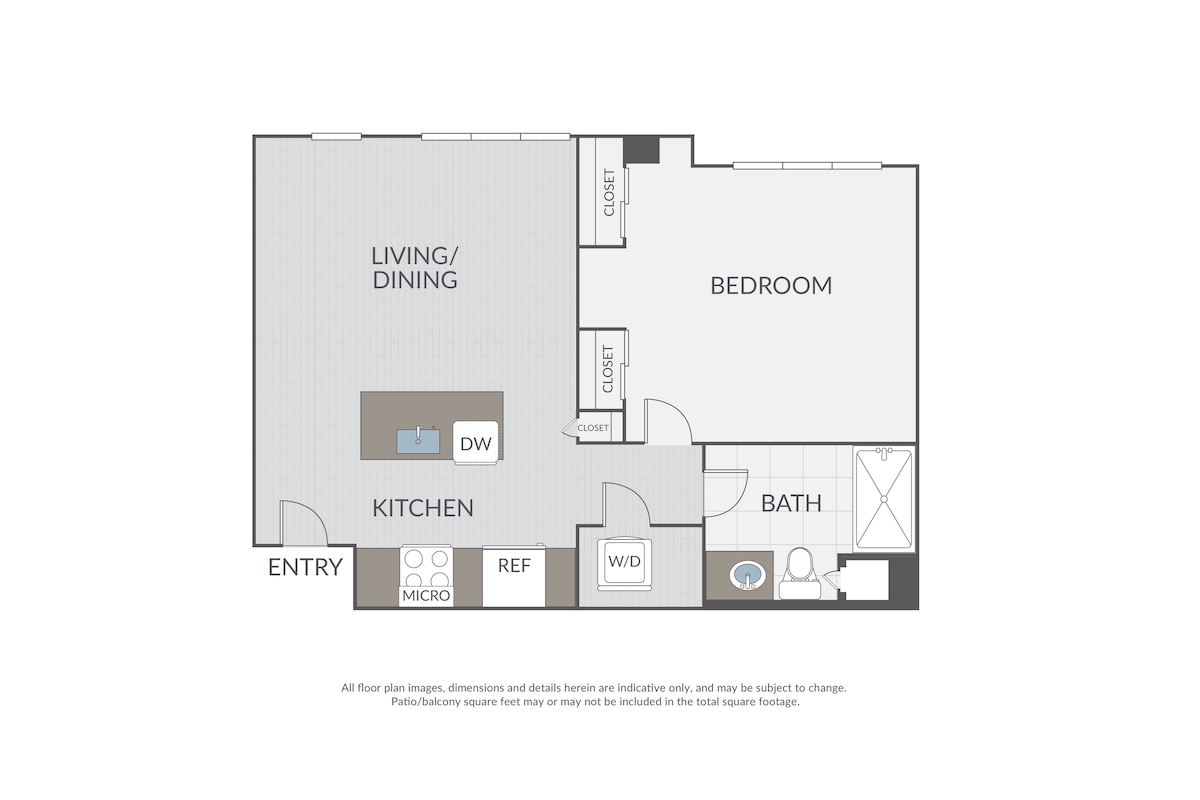 Floorplan diagram for Plan 1B, showing 1 bedroom