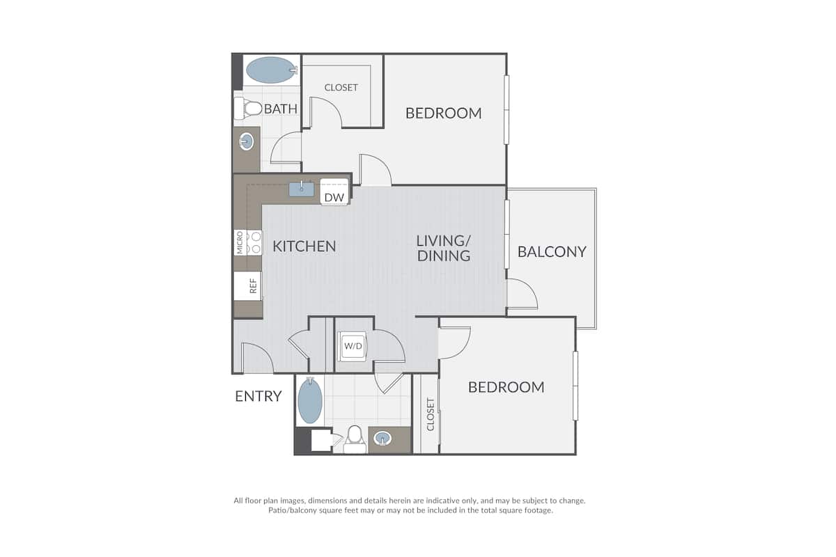 Floorplan diagram for Plan 2A, showing 2 bedroom