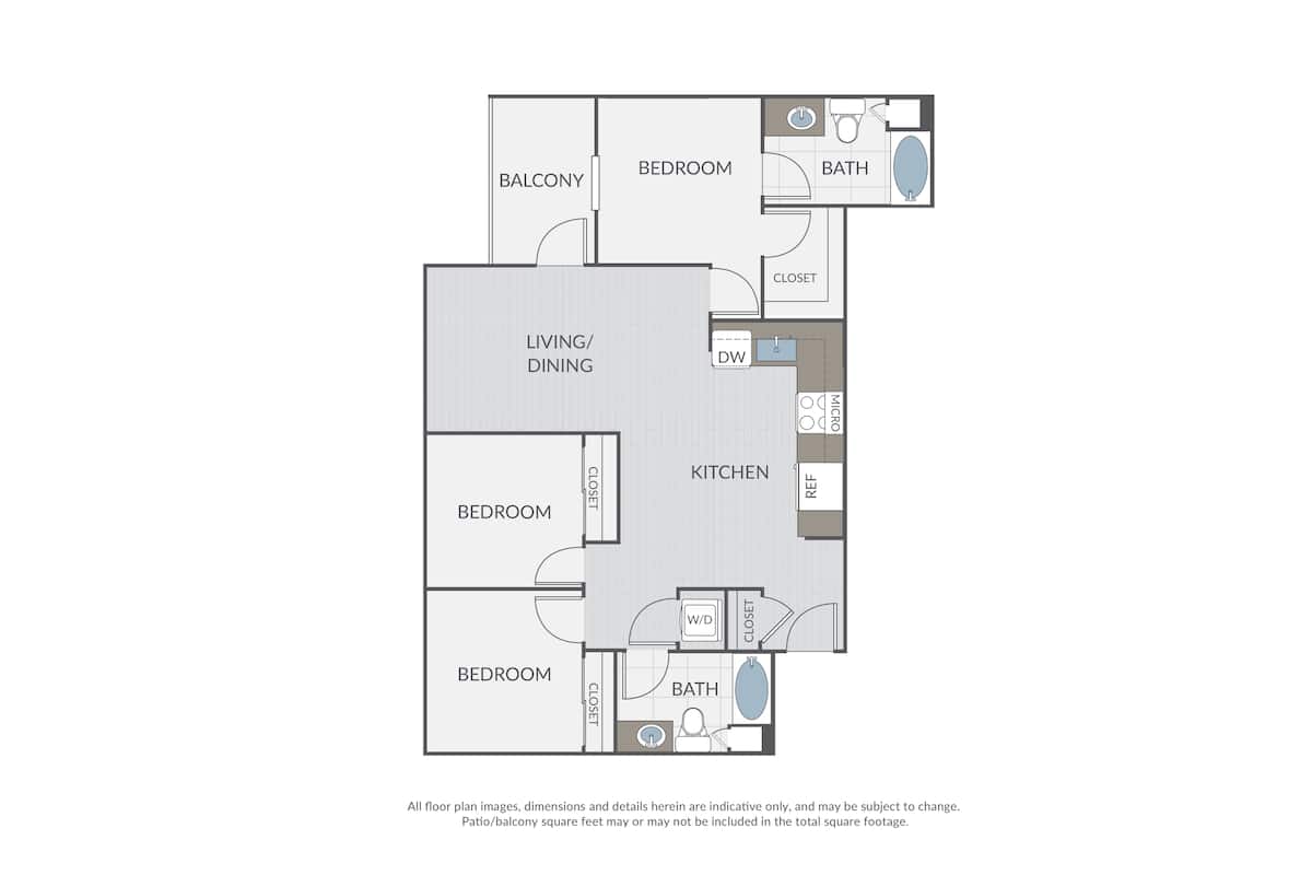 Floorplan diagram for Plan 3A, showing 3 bedroom