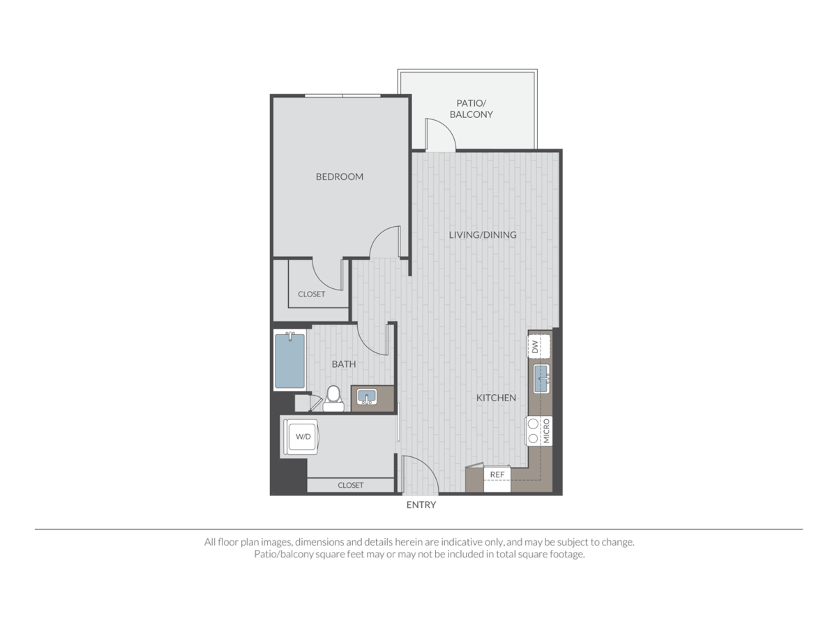 Floorplan diagram for Plan 1D, showing 1 bedroom