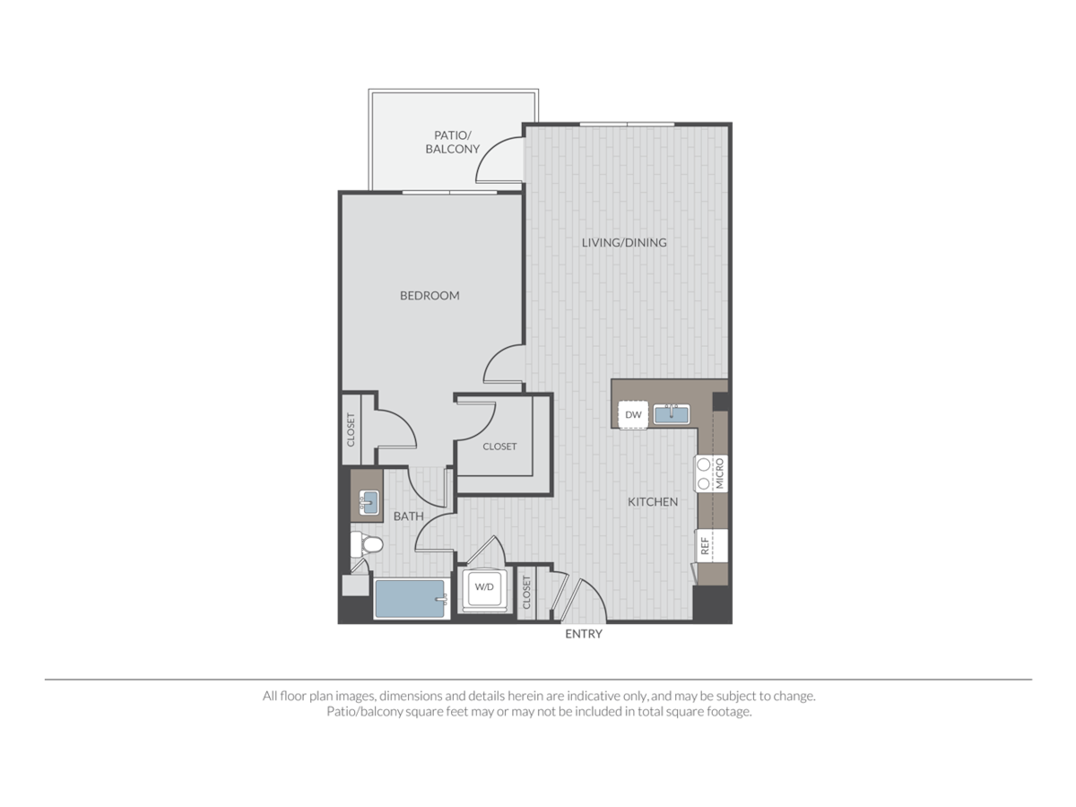 Floorplan diagram for Plan 1E, showing 1 bedroom