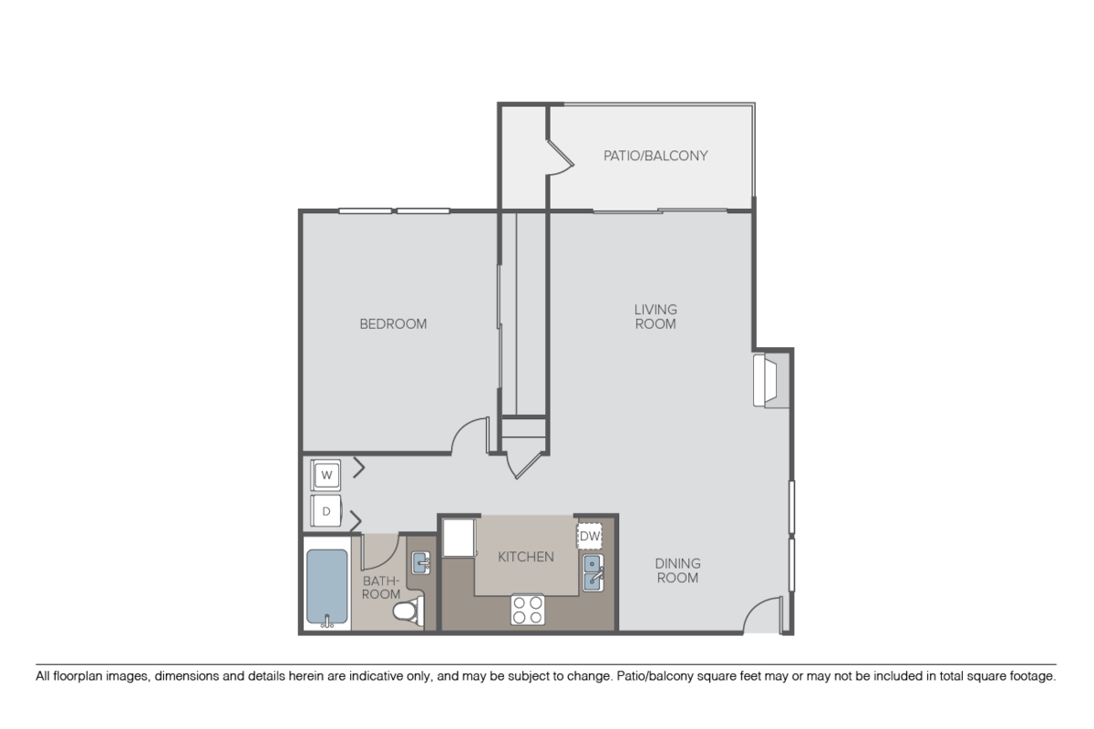 Floorplan diagram for Santa Cruz, showing 1 bedroom