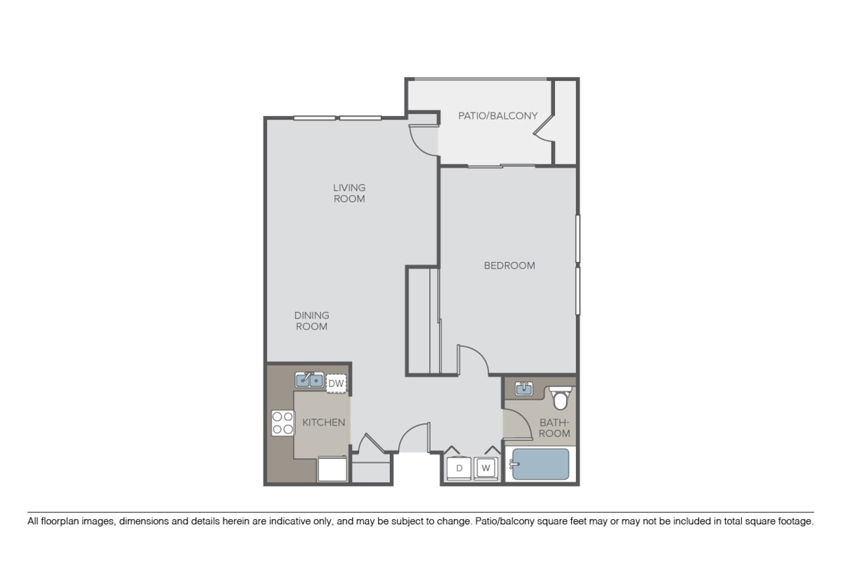 Floorplan diagram for Sonoma, showing 1 bedroom