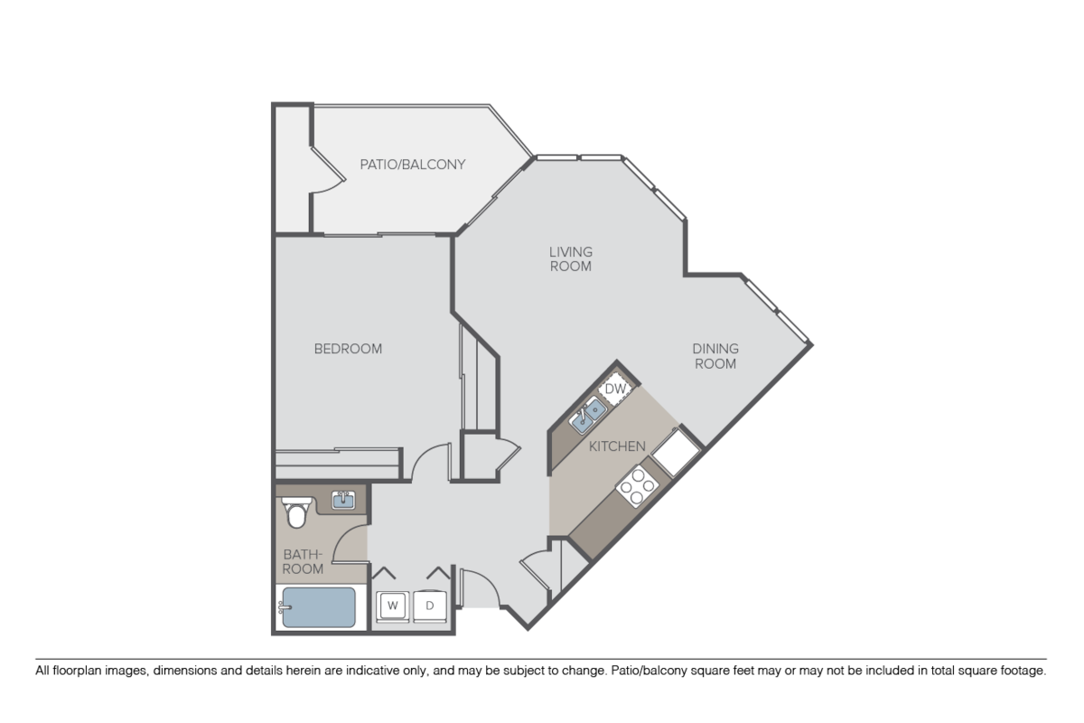 Floorplan diagram for Napa Valley, showing 1 bedroom