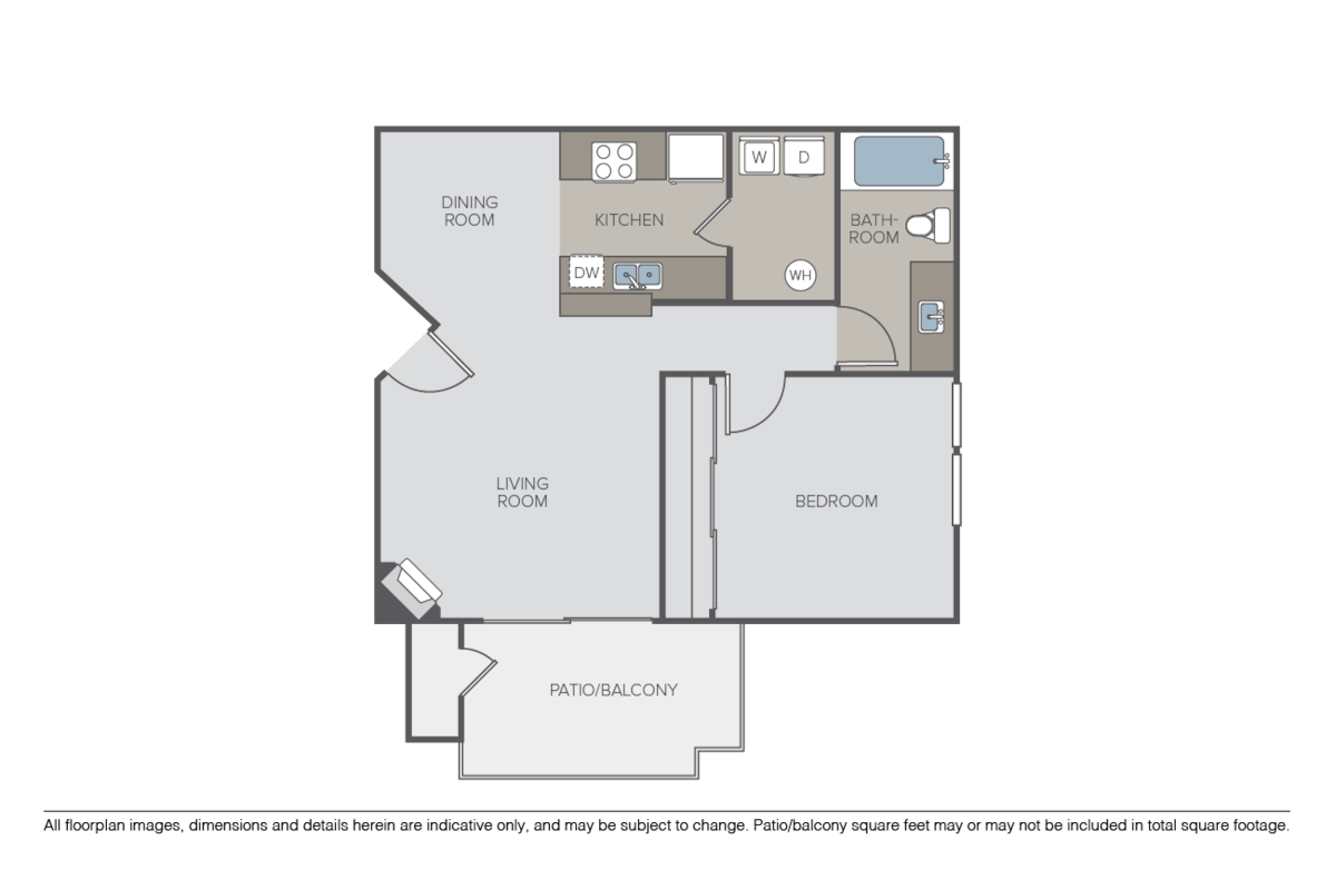 Floorplan diagram for Sierra, showing 1 bedroom