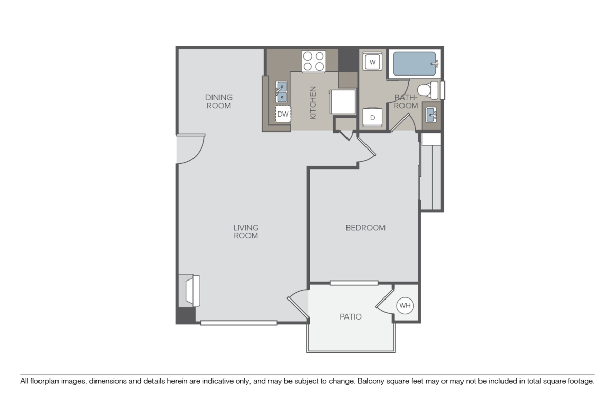 Floorplan diagram for 1 Bed 1 Bath Large, showing 1 bedroom