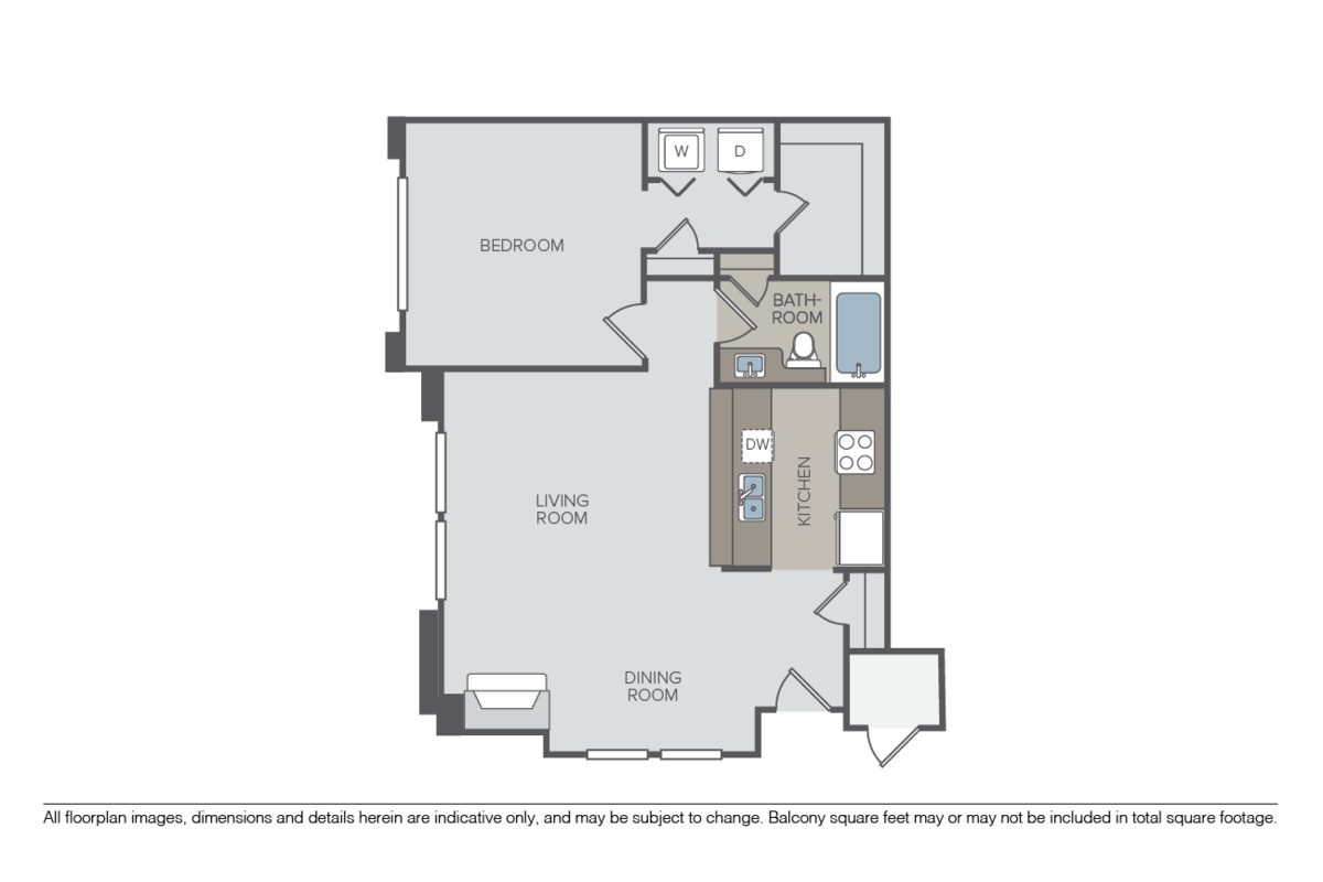Floorplan diagram for Tower Falls, showing 1 bedroom