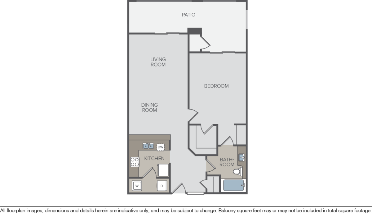 Floorplan diagram for Yosemite Falls, showing 1 bedroom