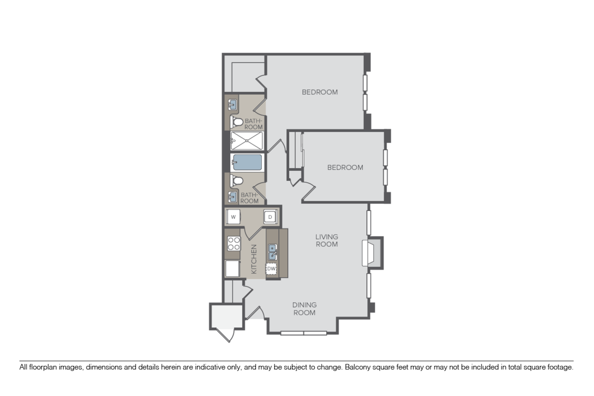 Floorplan diagram for Cascade Falls, showing 2 bedroom