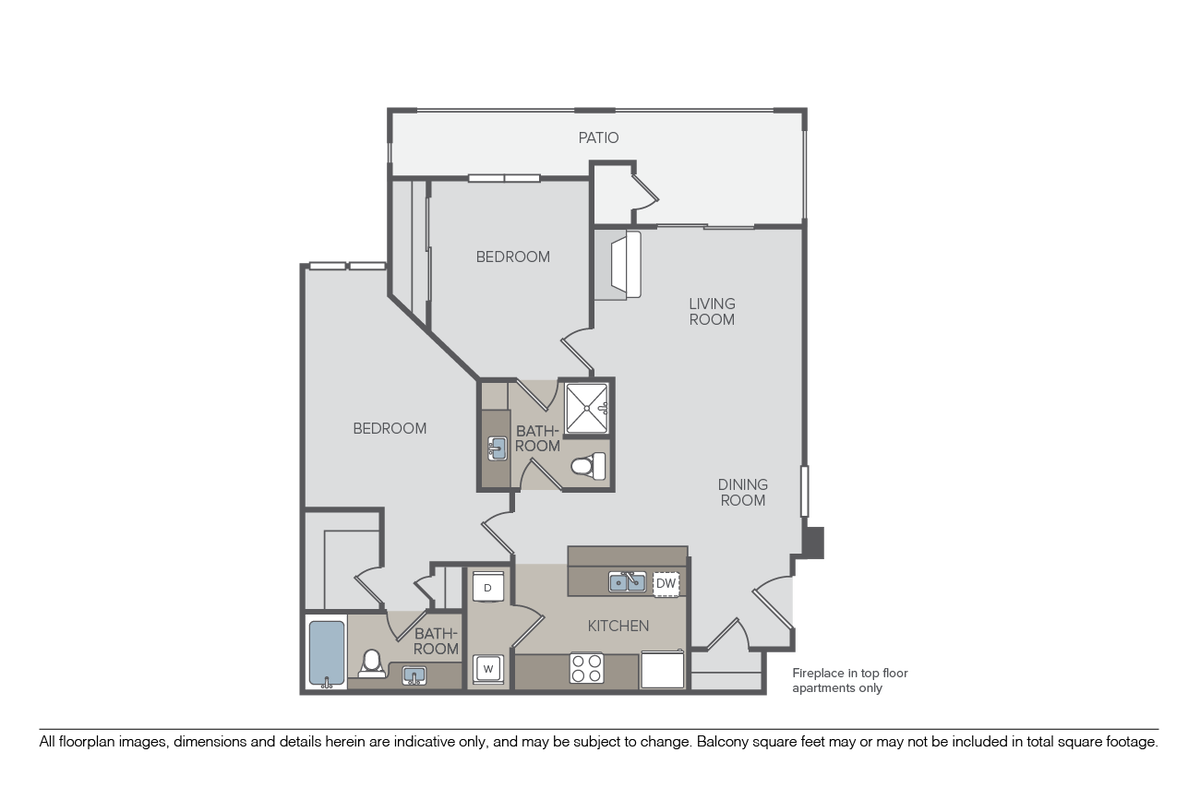 Floorplan diagram for Victoria Falls, showing 2 bedroom