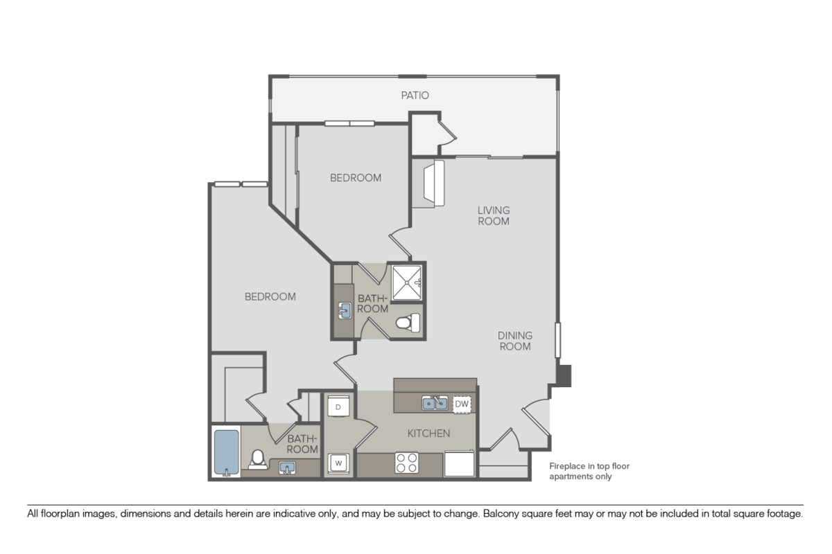 Floorplan diagram for Victoria Falls, showing 2 bedroom