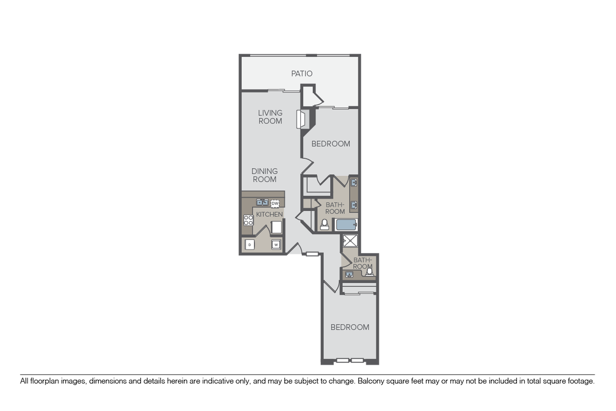 Floorplan diagram for Crystal Falls, showing 2 bedroom