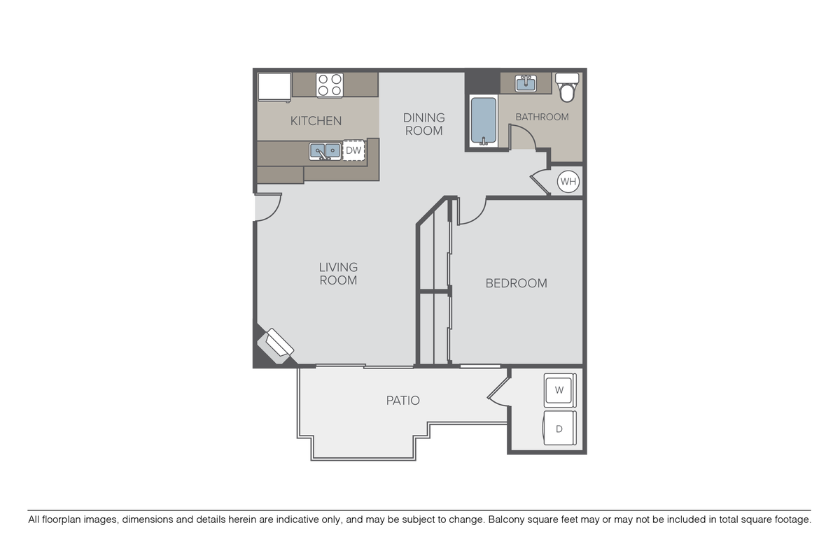 Floorplan diagram for Plan 1B, showing 1 bedroom