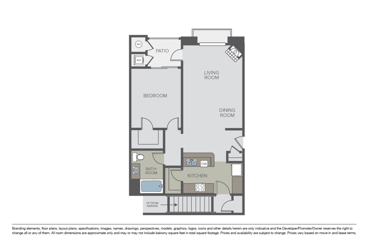 Floorplan diagram for Laurel, showing 1 bedroom