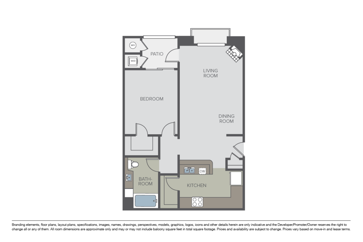 Floorplan diagram for Maple, showing 1 bedroom