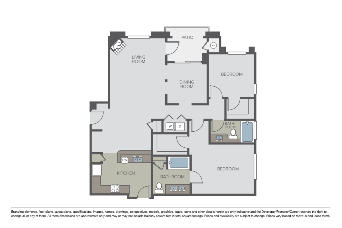 Floorplan diagram for Magnolia, showing 2 bedroom