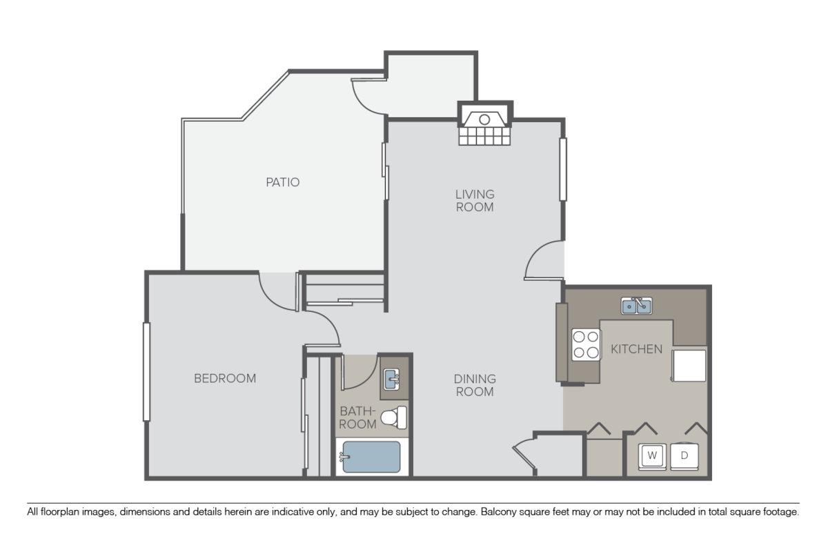 Floorplan diagram for Del Mar, showing 1 bedroom