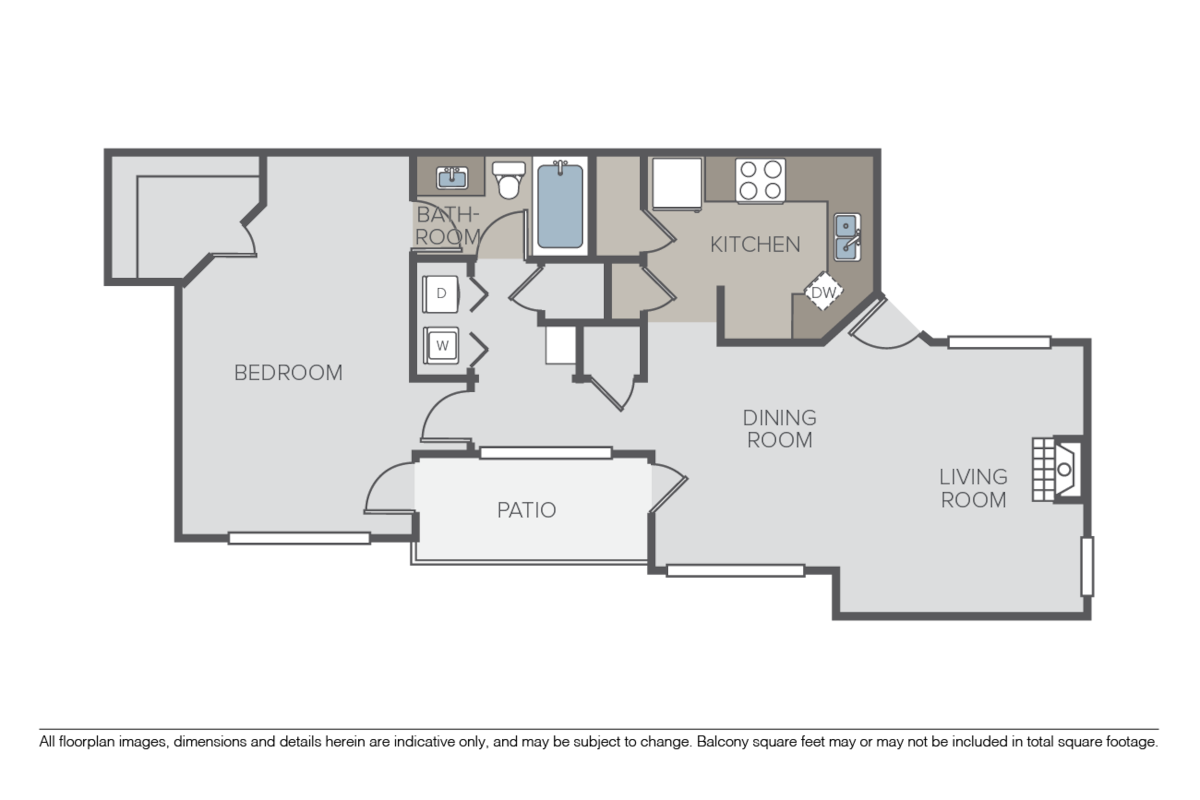 Floorplan diagram for La Jolla, showing 1 bedroom
