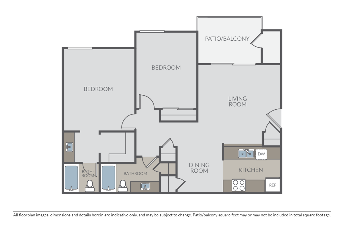 Floorplan diagram for Beech, showing 2 bedroom