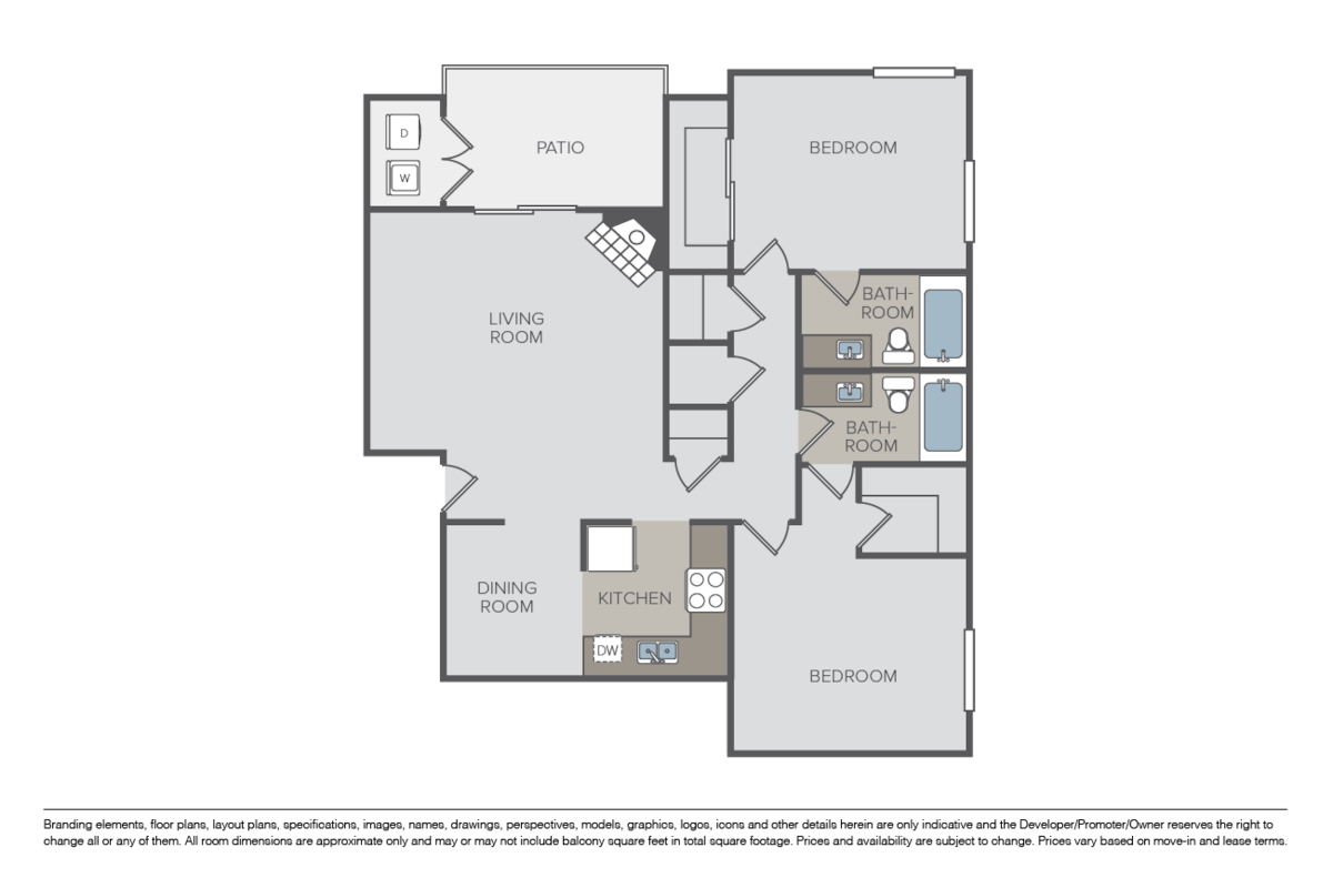 Floorplan diagram for Magnolia, showing 2 bedroom