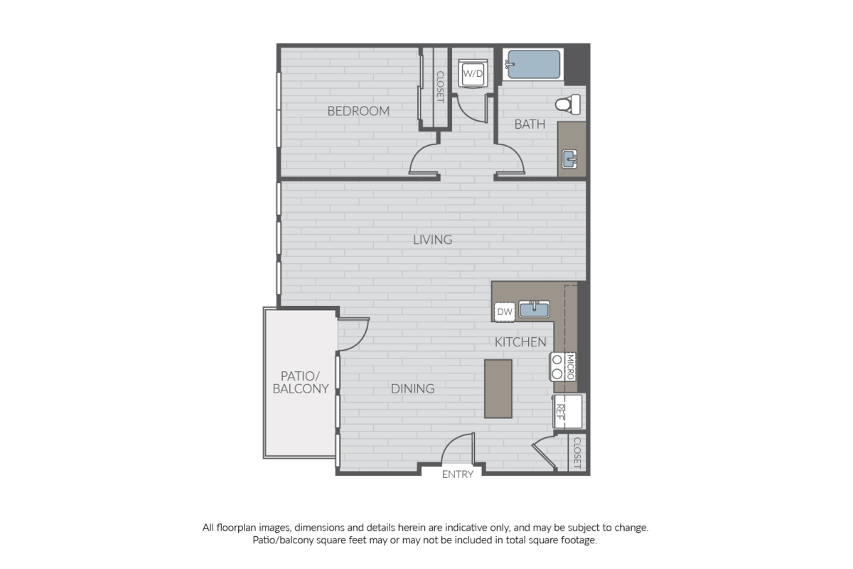 Floorplan diagram for Oak, showing 1 bedroom