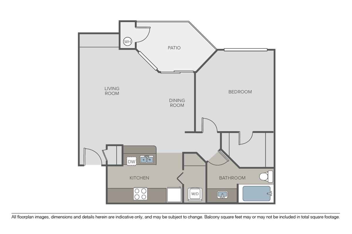Floorplan diagram for Newport, showing 1 bedroom