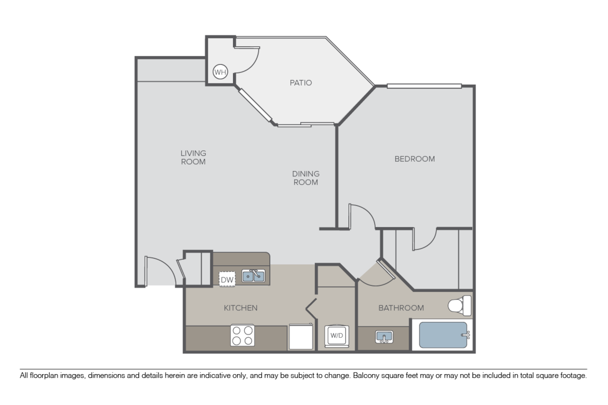 Floorplan diagram for Newport, showing 1 bedroom