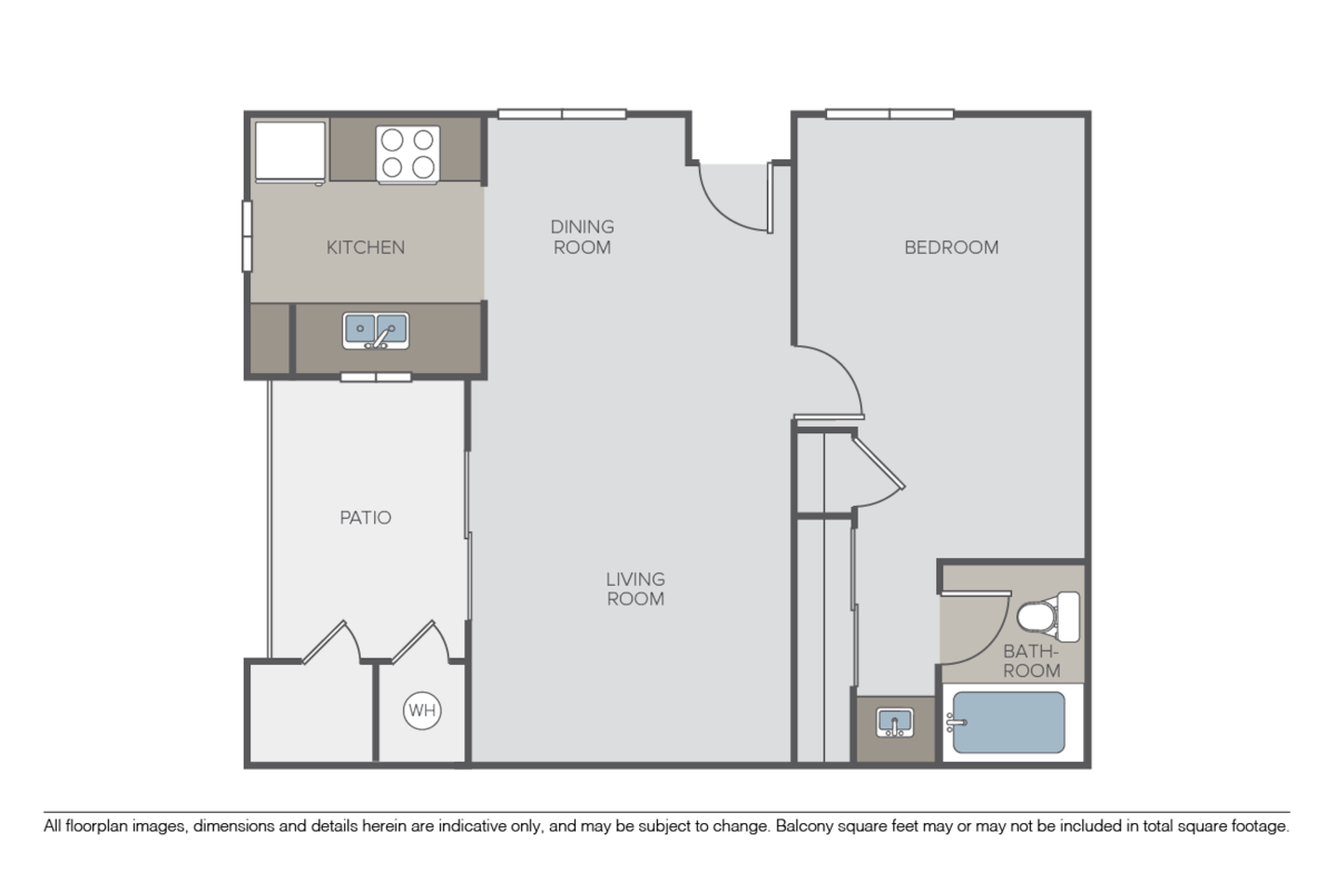 Floorplan diagram for Barcelona, showing 1 bedroom