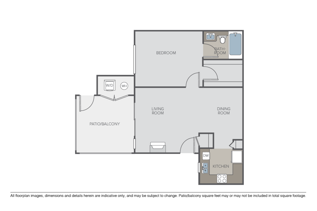 Floorplan diagram for Cardenas, showing 1 bedroom