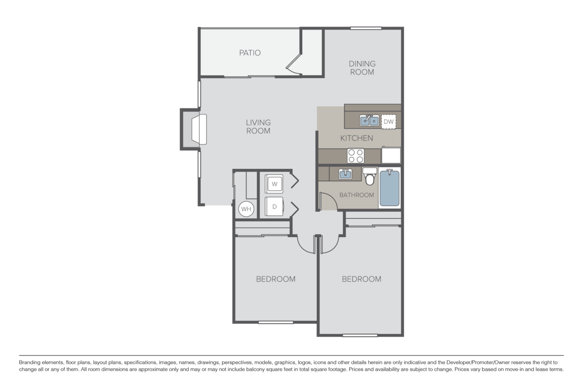 Floorplan diagram for The Balsam, showing 2 bedroom
