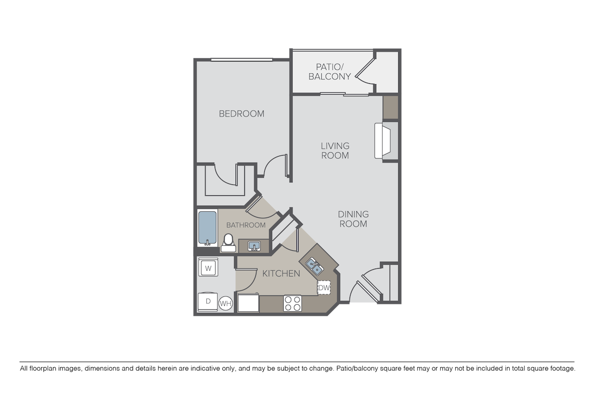 Floorplan diagram for Antiqua, showing 1 bedroom