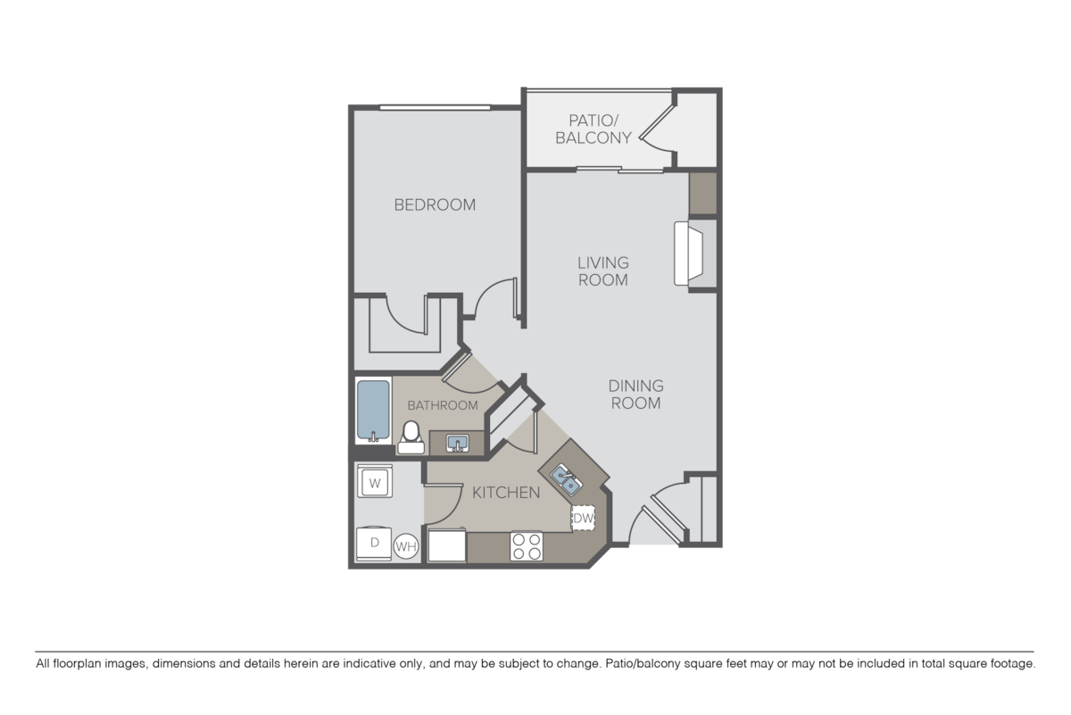 Floorplan diagram for Antiqua, showing 1 bedroom